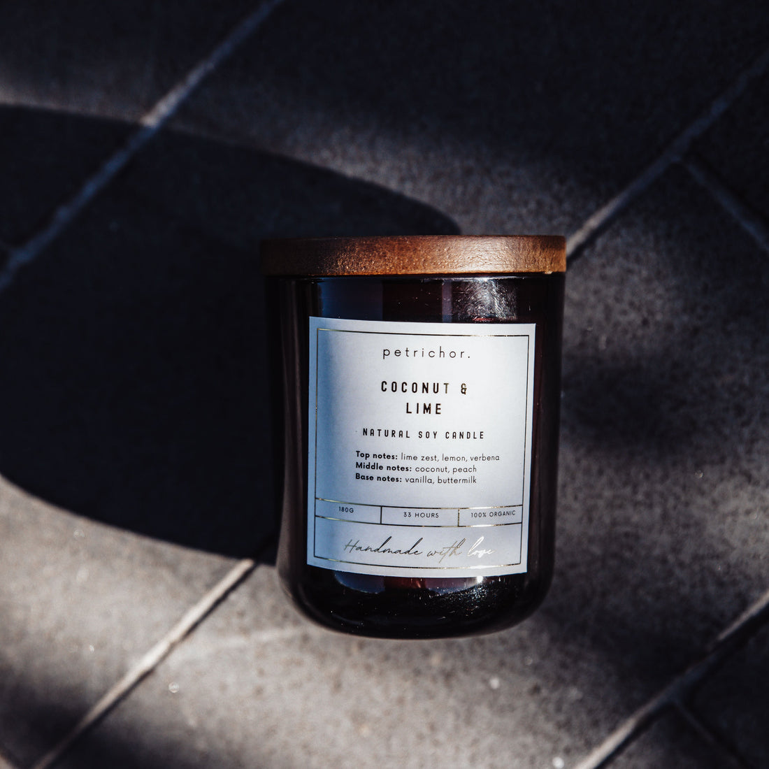 Handmade Soy Candles - Coconut Lime - 33+ Hrs Burn Time | Petrichor