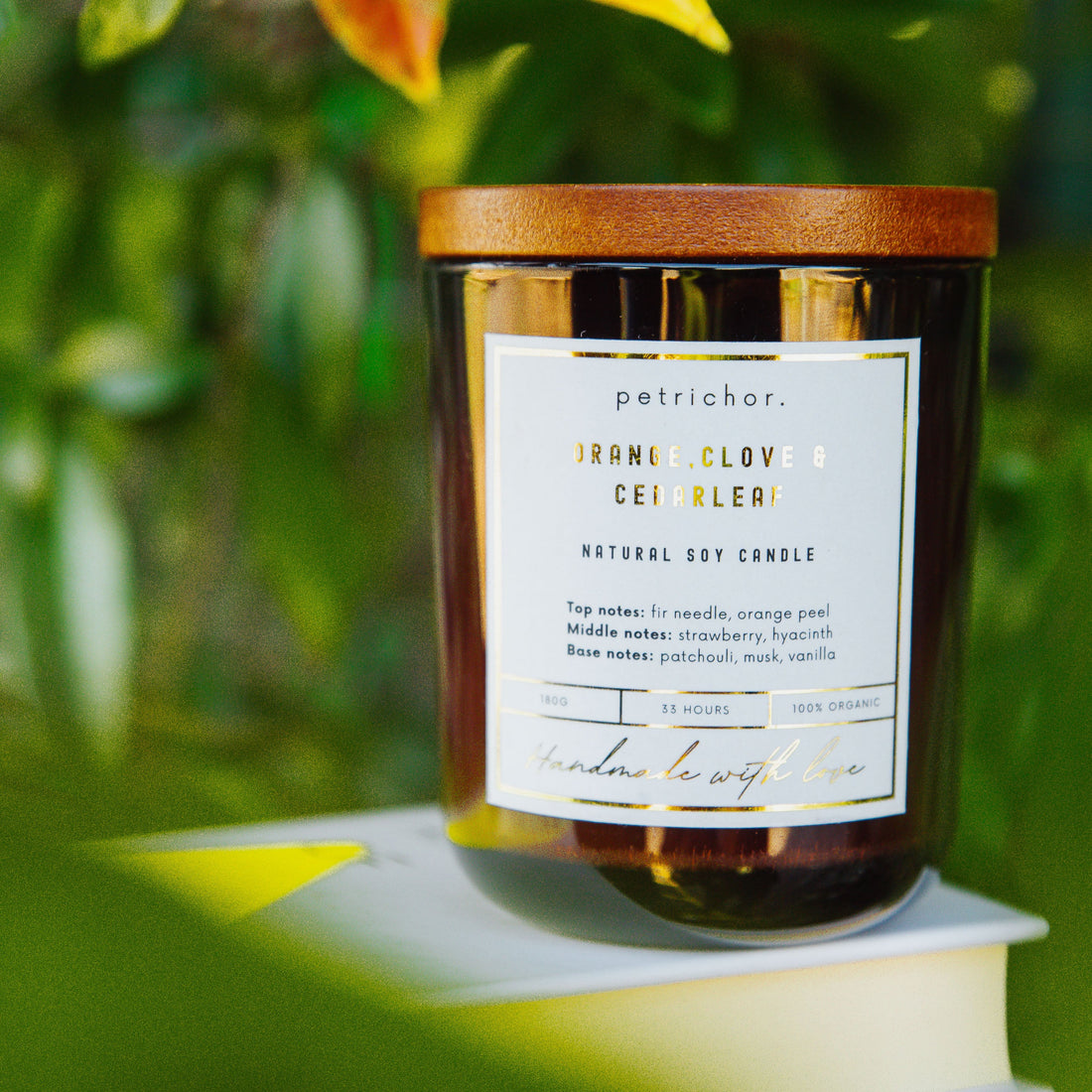 Handmade Soy Candles - Orange Clove Cedarleaf - 33+ Hrs Burn Time | Petrichor