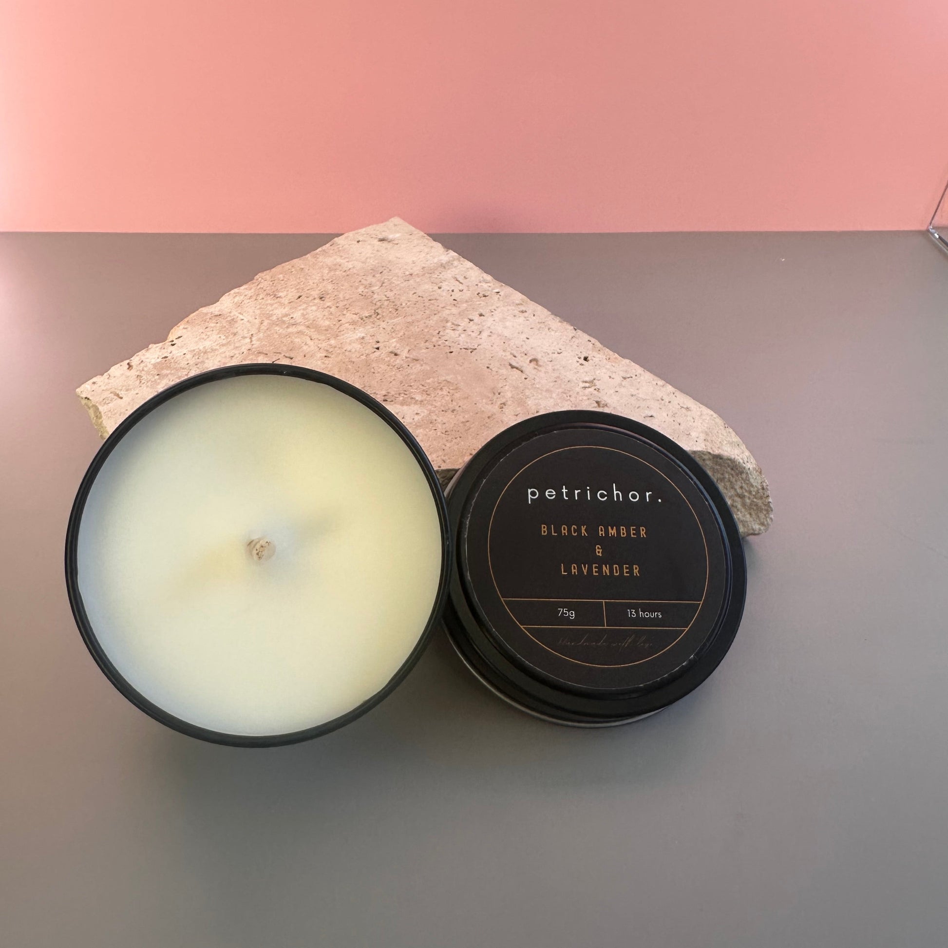 Black Amber & Lavender | Handmade Candles | Petrichor