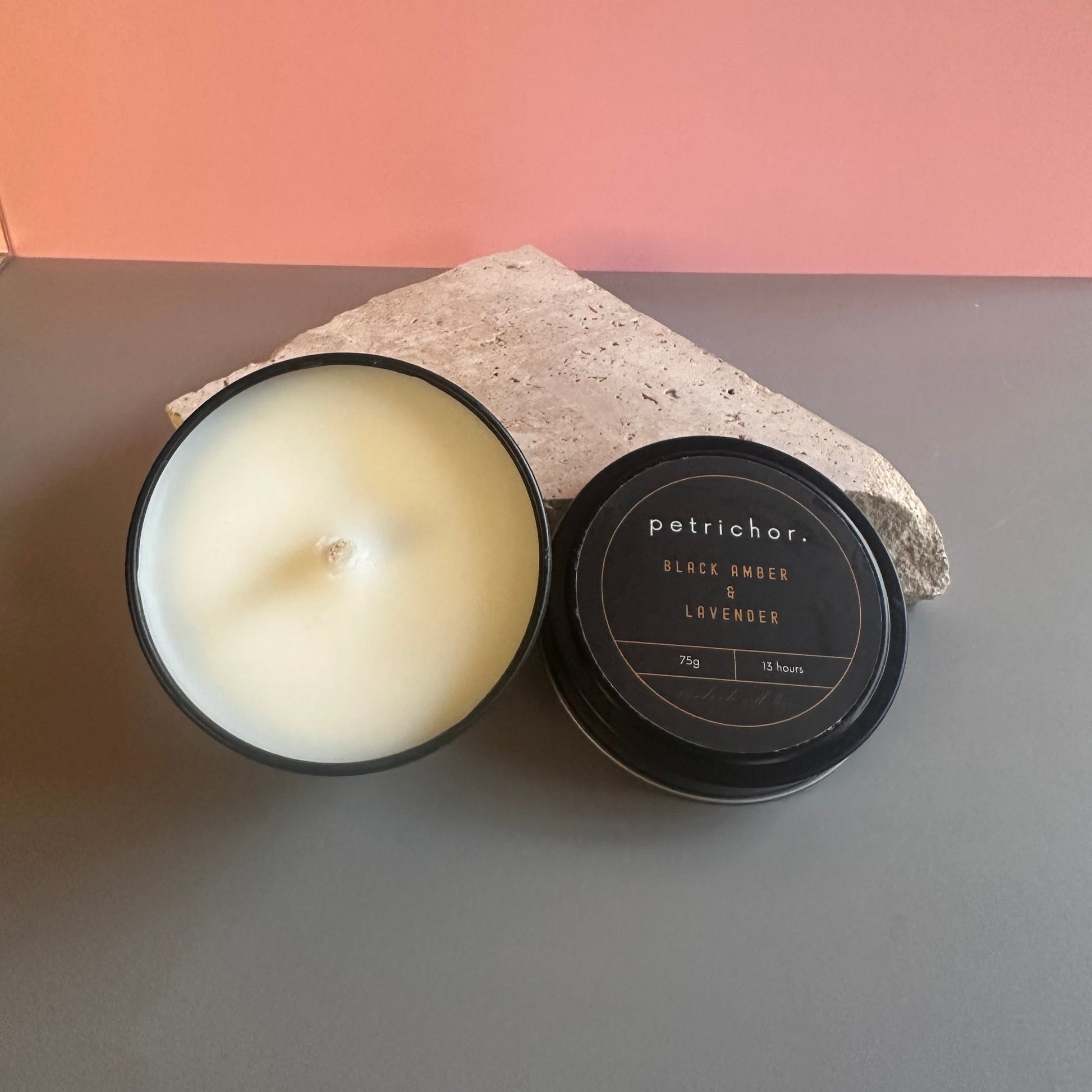 Black Amber & Lavender | Handmade Candles | Petrichor
