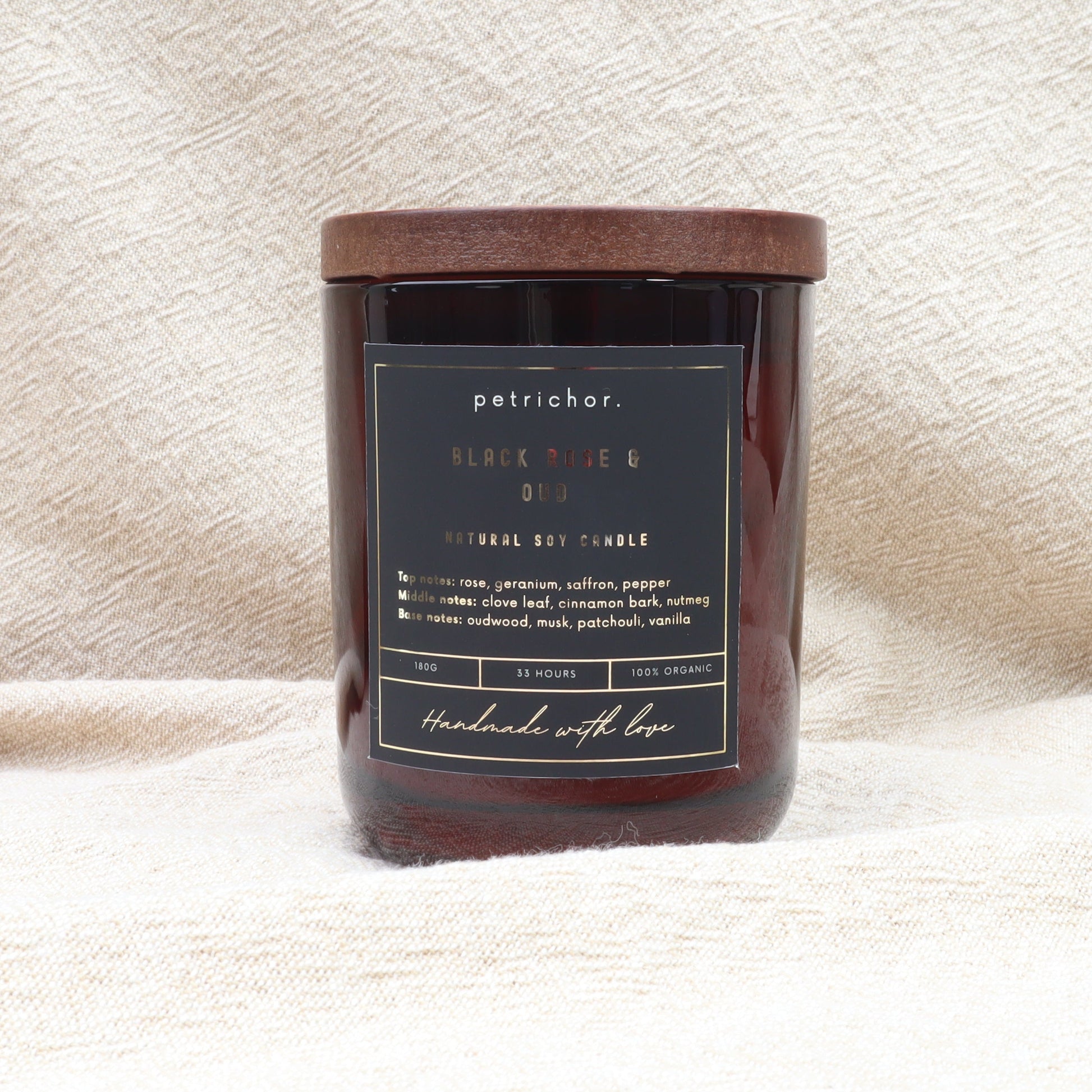 Black Rose & Oud - Soy Candle Petrichor