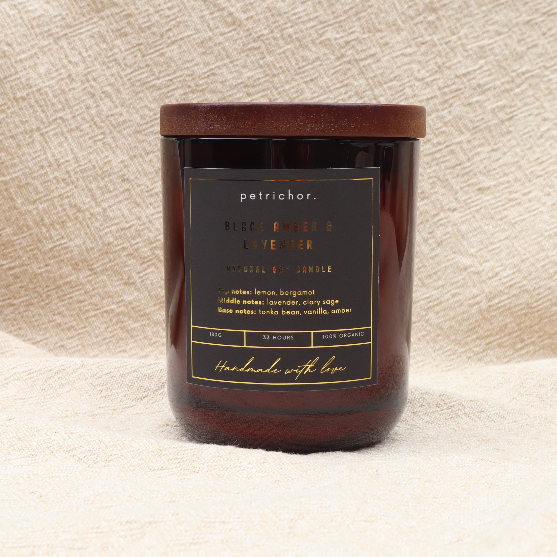 Black Amber & Lavender - Petrichor Candles