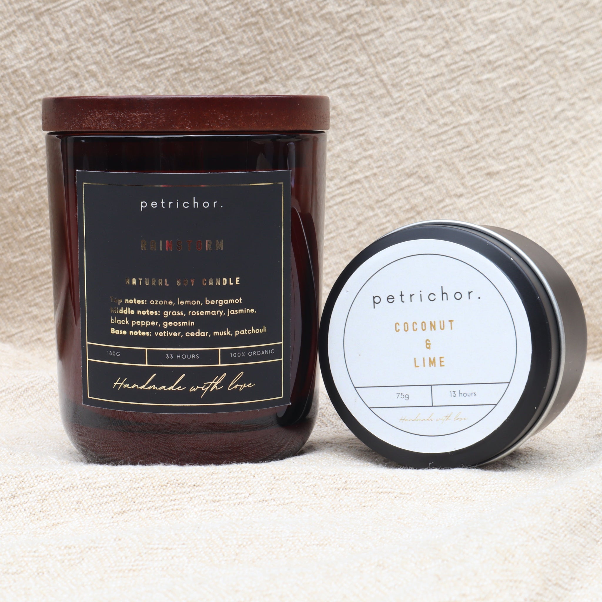 Rainstorm Jar and Coconut Lime Tin Candles