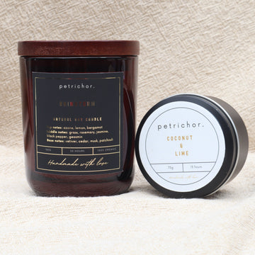 Rainstorm Jar and Coconut Lime Tin Candles