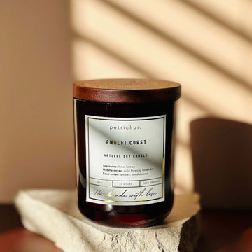 Handmade Soy Candles - Amalfi Coast - 33+ Hrs Burn Time | Petrichor